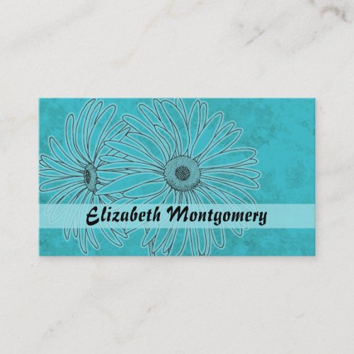 Cool Blue Daisy Spa Appointment Business Card