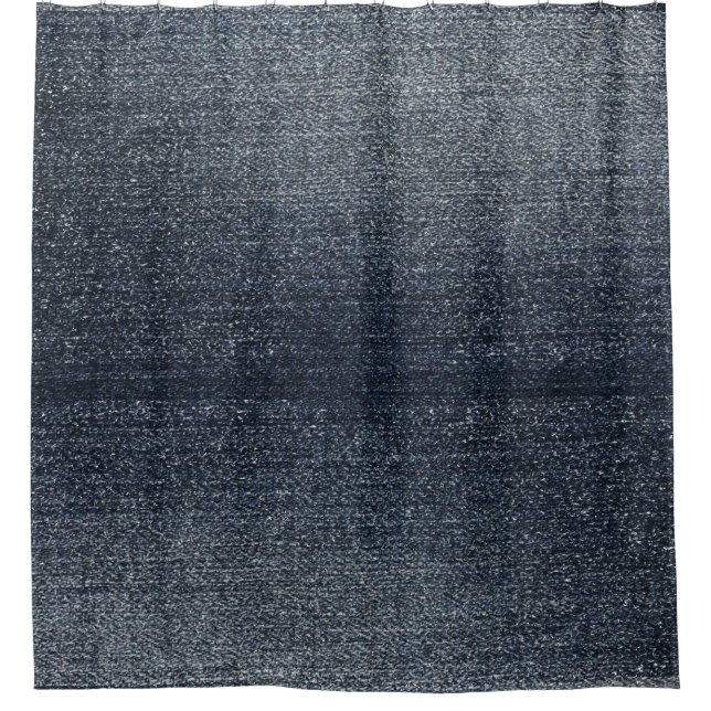 Cool Blue Denim Rustic Look Shower Curtain (Front)