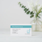 Cool Blue Dentist Business Cards (Standing Front)