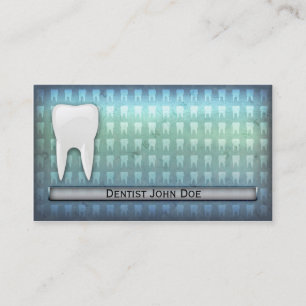Cool blue dentist dental office business card