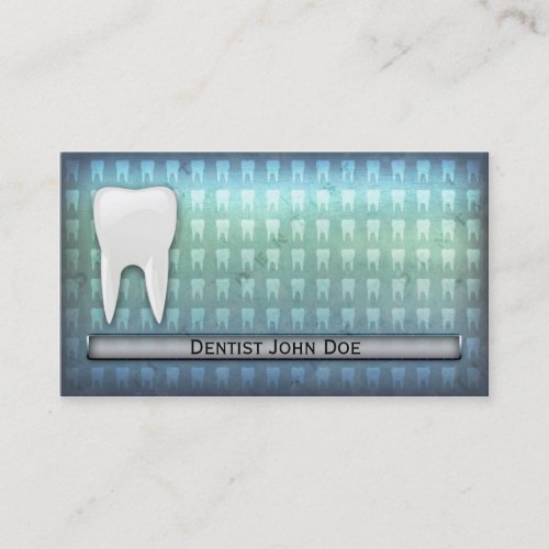 Cool blue dentist dental office business card