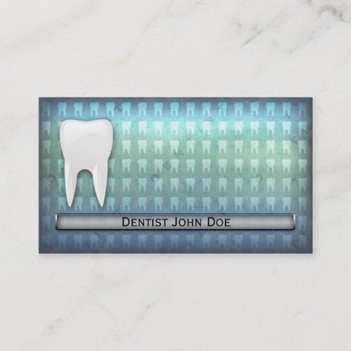 Customizable Cool blue dentist dental office business card