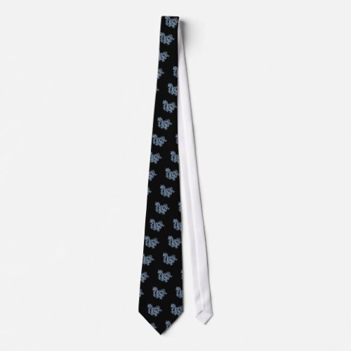 Cool blue dragon neck tie