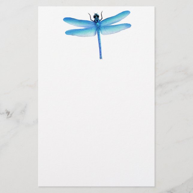 Cool Blue Dragonfly Stationery (Front)