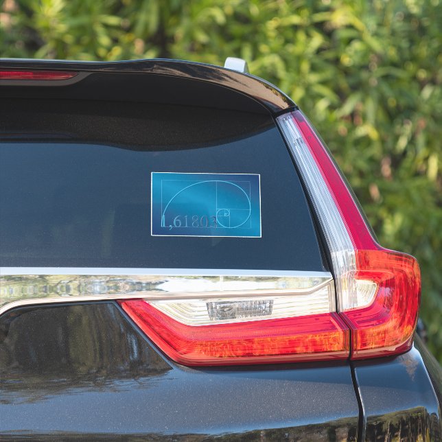 Cool Blue Fibonacci Mathematics Car Sticker (Car Side)