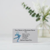 Cool Blue Figure Skater Business Card (Standing Front)