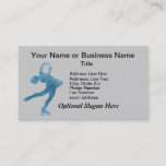 Cool Blue Figure Skater Business Card at Zazzle