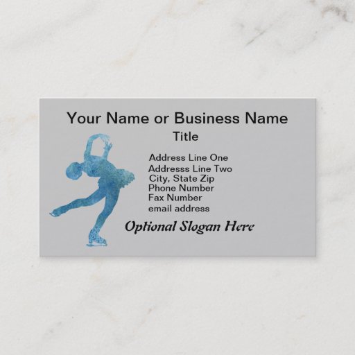 Customizable Cool Blue Figure Skater Business Card Templates