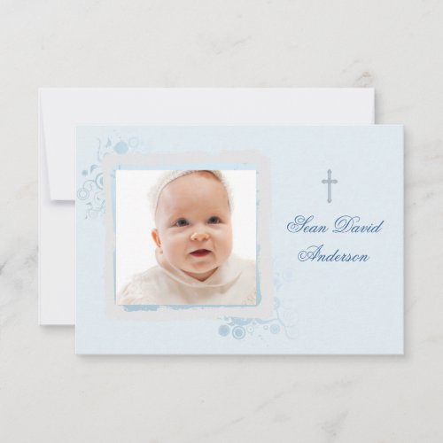 Cool Blue Flat Photo Thank You