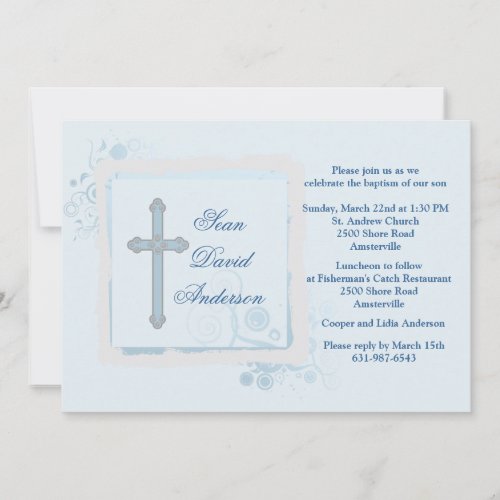 Cool Blue Flat Religious Invitation