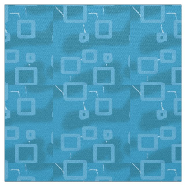 Cool Blue Geometric Circuit Fabric (Swatch)