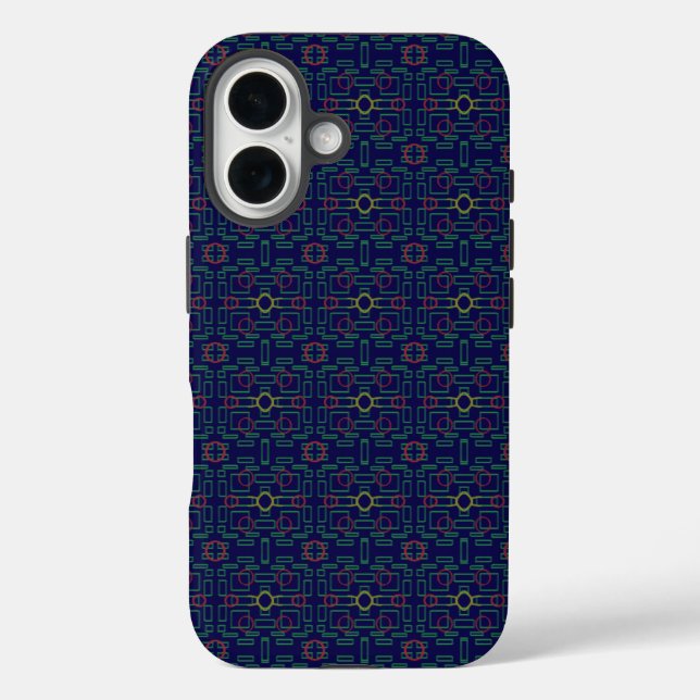 Cool Blue Geometric Squares iPhone / iPad case (Back)