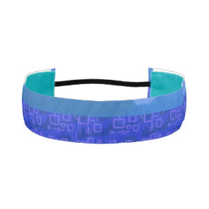 Cool Blue  Geometric Stripes Athletic Headband