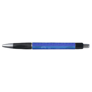 Cool Blue Geometric Stripes Pen