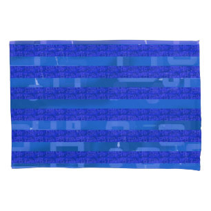Cool Blue Geometric Stripes Pillow Case