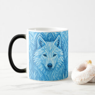 Cool Blue Geometric Wolf Low Poly Abstract Morphin Color Morph Mug