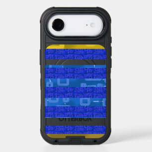 Cool Blue Gold Geometric Stripes iPhone 17 Air Case