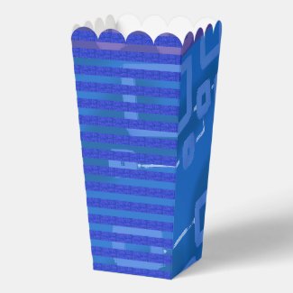 Cool Blue Gold Pink Geometric StripesÂ  Favor Boxes