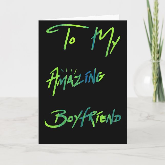 Cool Blue & Green "To my Boyfriend" Card (Front)