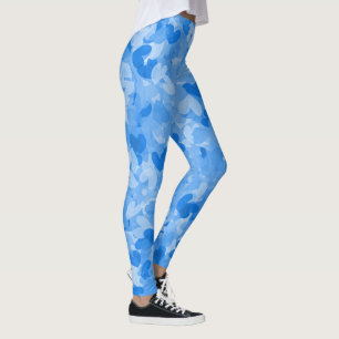 cool blue hearts pattern girls fashion blue womens leggings
