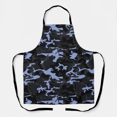 Cool Blue Highlights Camo Apron