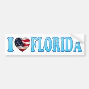 Cool Blue I heart Florida - Bumper Sticker