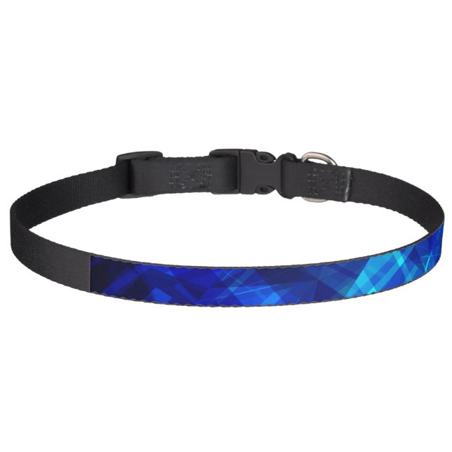 Cool Blue Ice Geometric Pattern Pet Collar (Front)