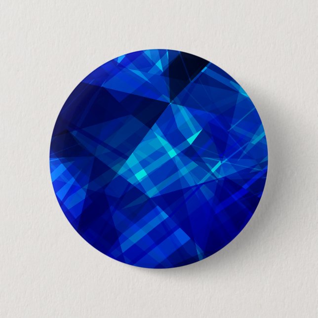 Cool Blue Ice Geometric Pattern Pinback Button (Front)