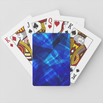 Cool Blue Ice Geometric Pattern Playing Cards by PatternswithPassion at Zazzle