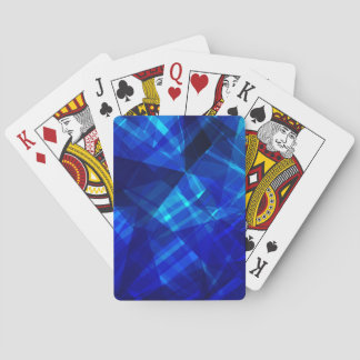 Cool Blue Ice Geometric Pattern Poker Cards