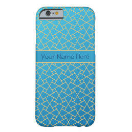Cool Blue Islamic Mosaic Gold-effect Outlines Barely There iPhone 6 Case