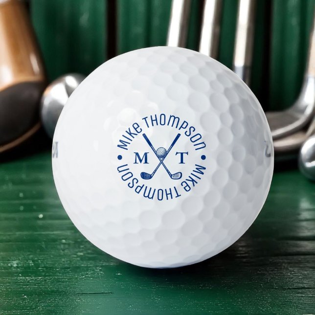 Cool Blue Logo Monogram for a Golf-Player  Golf Balls (Creator Uploaded)