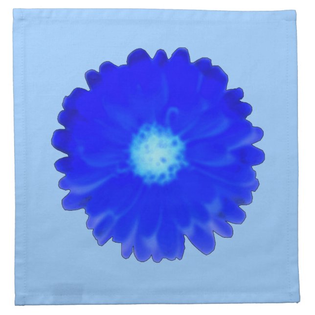 Cool Blue Marigold Napkin (Front)