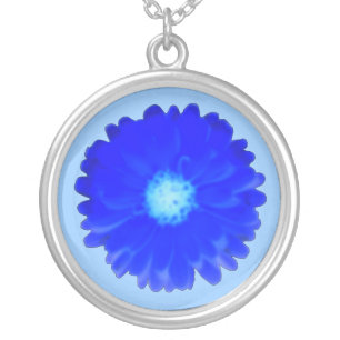 Cool Blue Marigold Necklace