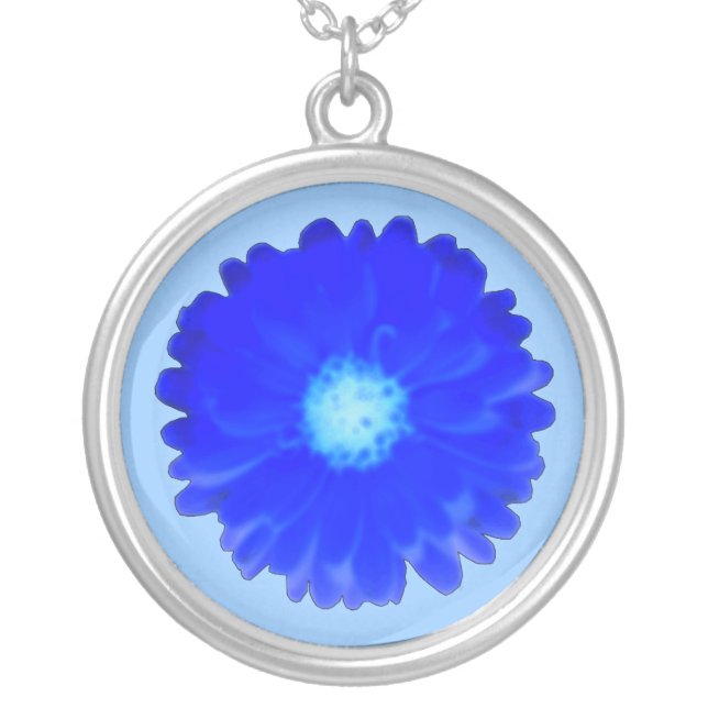 Cool Blue Marigold Necklace (Front)