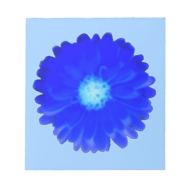 Cool Blue Marigold Notepad (Front)