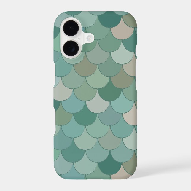 Cool Blue Merman Fish Scales Pattern Iphone Case (Back)