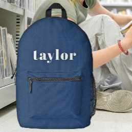 Cool Blue Modern Minimalist Simple Stylish Trendy Printed Backpack