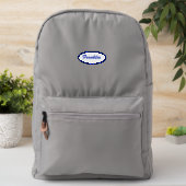Cool Blue Monogram Name Tag Patch (On Backpack)