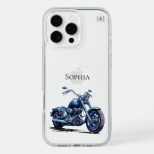 Cool Blue Motorcycle iPhone 16 Pro Max Case