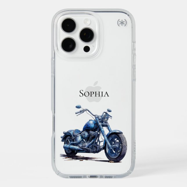 Cool Blue Motorcycle Speck iPhone Case (Front)