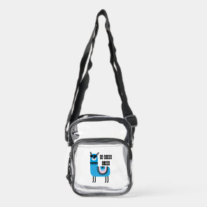 Cool Blue No Drama Llama Clear Crossbody Bag