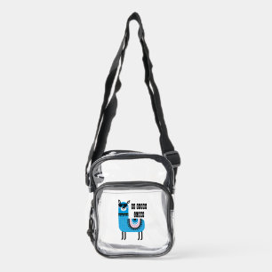 Cool Blue No Drama Llama Clear Crossbody Bag