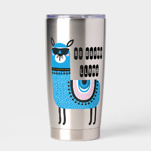 Cool Blue No Drama Llama Insulated Tumbler