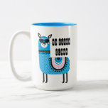 Cool Blue No Drama Llama Two-tone Coffee Mug at Zazzle