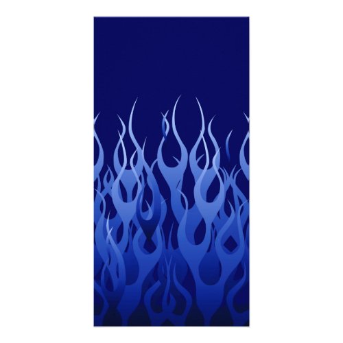 Cool Blue on Blue Racing Flames Card