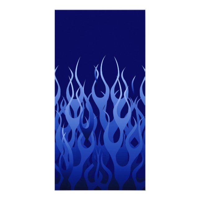 Cool Blue on Blue Racing Flames Card (Front)