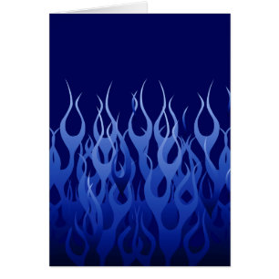 Cool Blue on Blue Racing Flames Cards