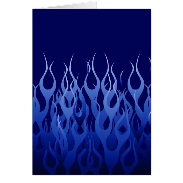 Cool Blue on Blue Racing Flames Cards (Front)