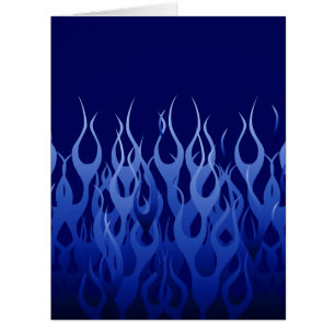 Cool Blue on Blue Racing Flames Cards